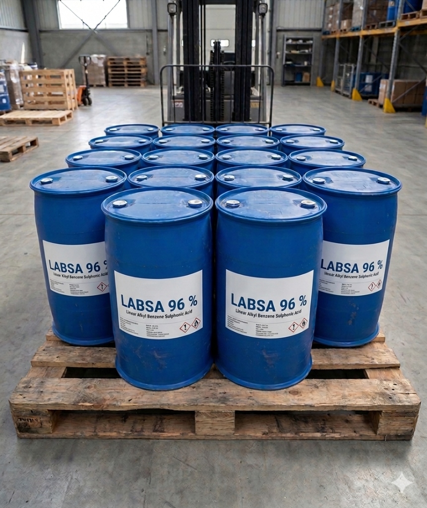 LABSA 96% — Linear Alkyl Benzene Sulphonic Acid drums